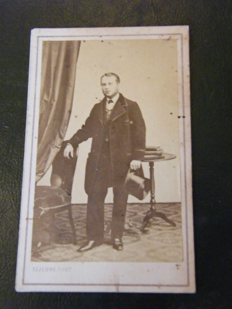 "Photographie Gentilhomme Chapeau Haut de Forme XIX ème Siècle"