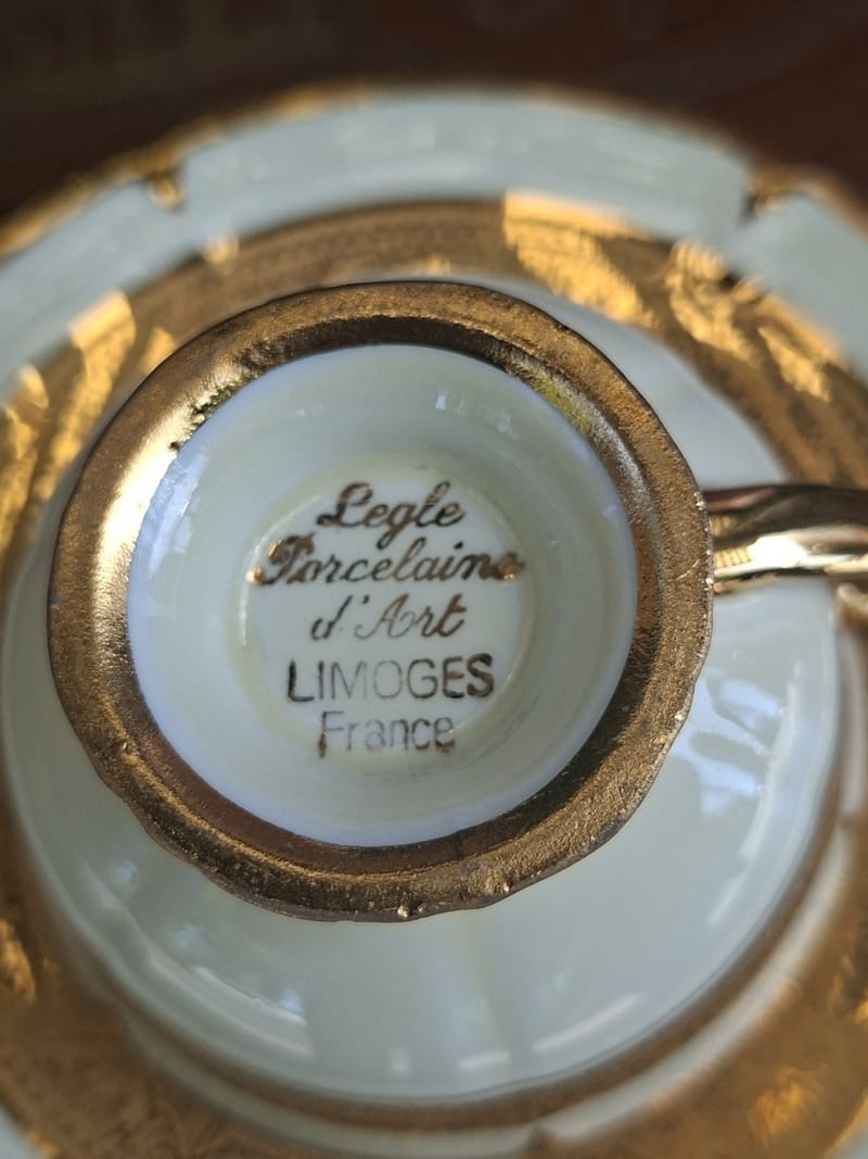 Limoges Tasse Moka Dorures Legle — vue 4