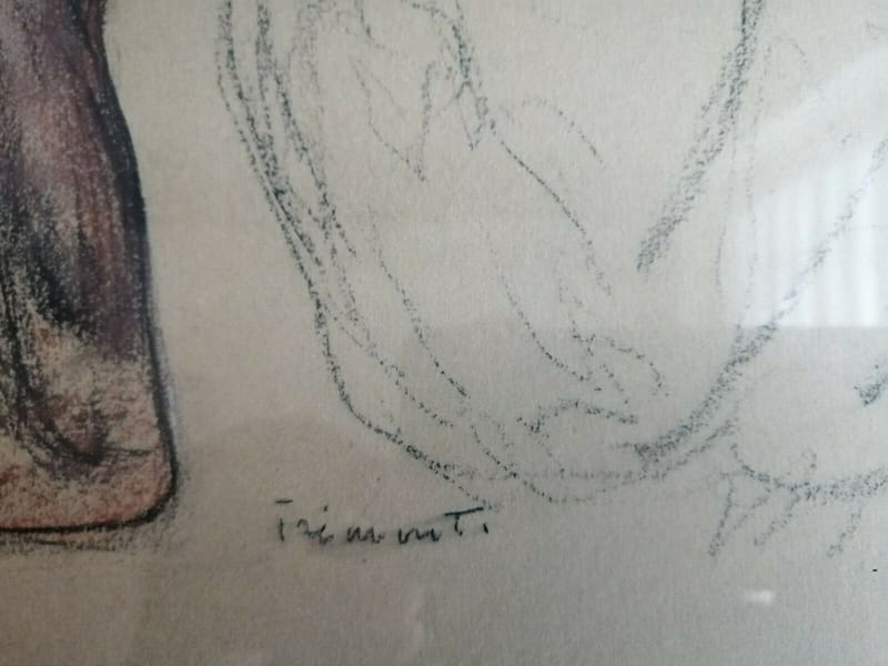 Auguste Trémont 1892 1980 Artiste Luxembourgeois Pastel & Fusain Chimpanzé Singe — vue 6
