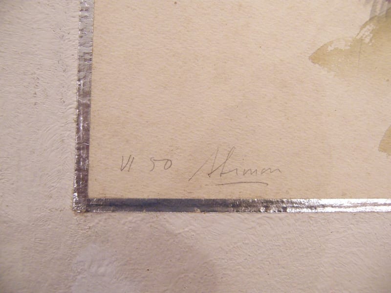 "Aquarelle Aigle André Simon 1926-2014 Artiste Lorrain 1950" — vue 3