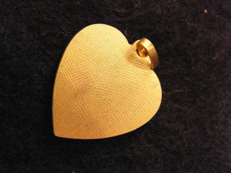 Or Pendentif Cœur Médaillon Or Plaqué Lettre O 2 cm — vue 2