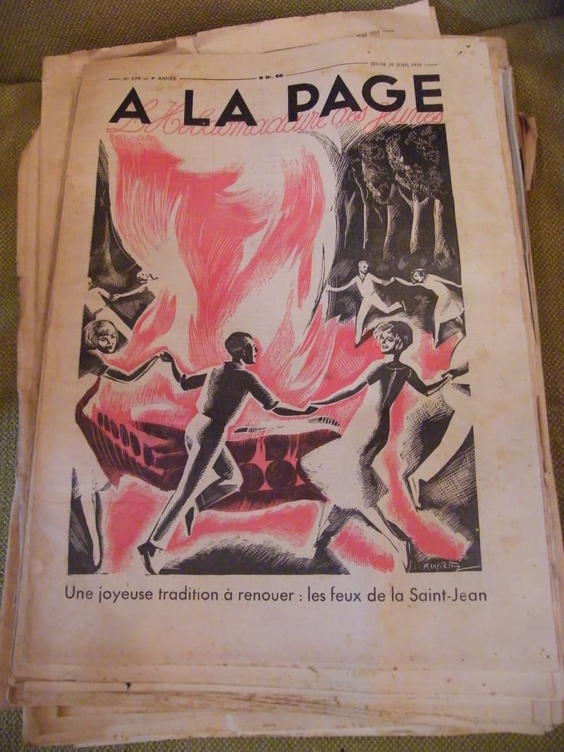 "A la page N°170 Juin 1933 Feux de la St Jean"