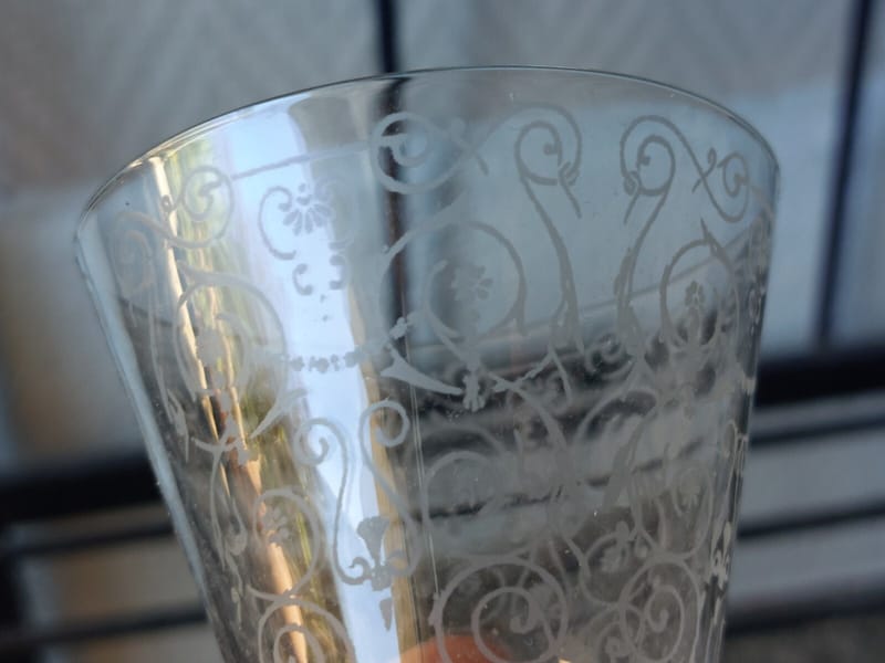 Baccarat Cristal Verres Porto dégagé acide XIX ème siècle Pieds Octogonaux — vue 4