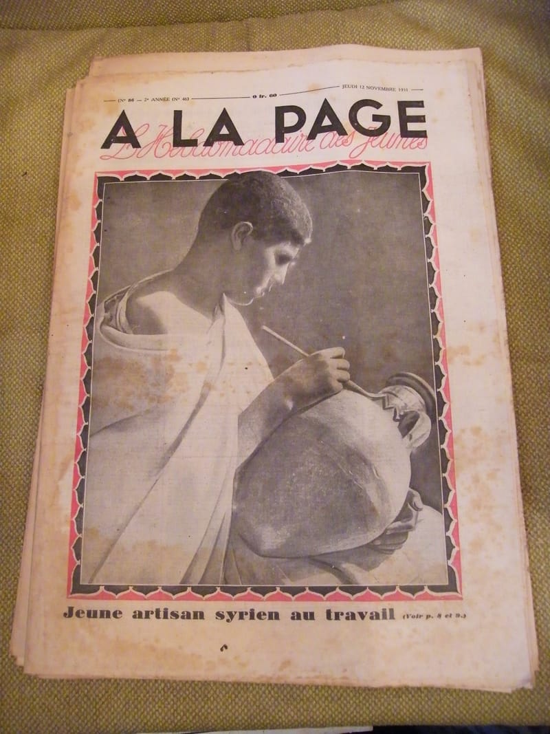 "A la page N°86 Novembre 1931 Jeune artisan Syrien au travail"