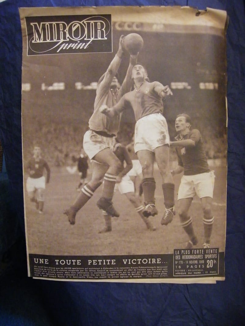 Miroir Sprint Novembre 1949 Football France Tchécoslovaquie N°179