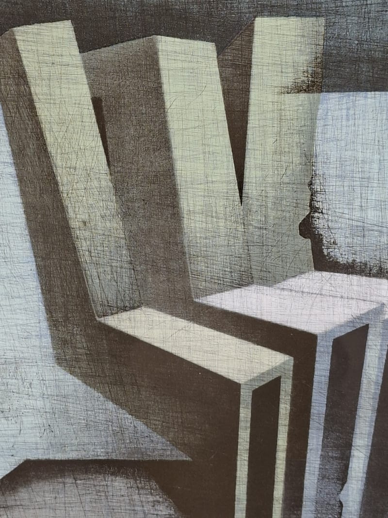 Heinz Otto Muller Erbach Dessin Brutaliste Signé HOM 75 — vue 3