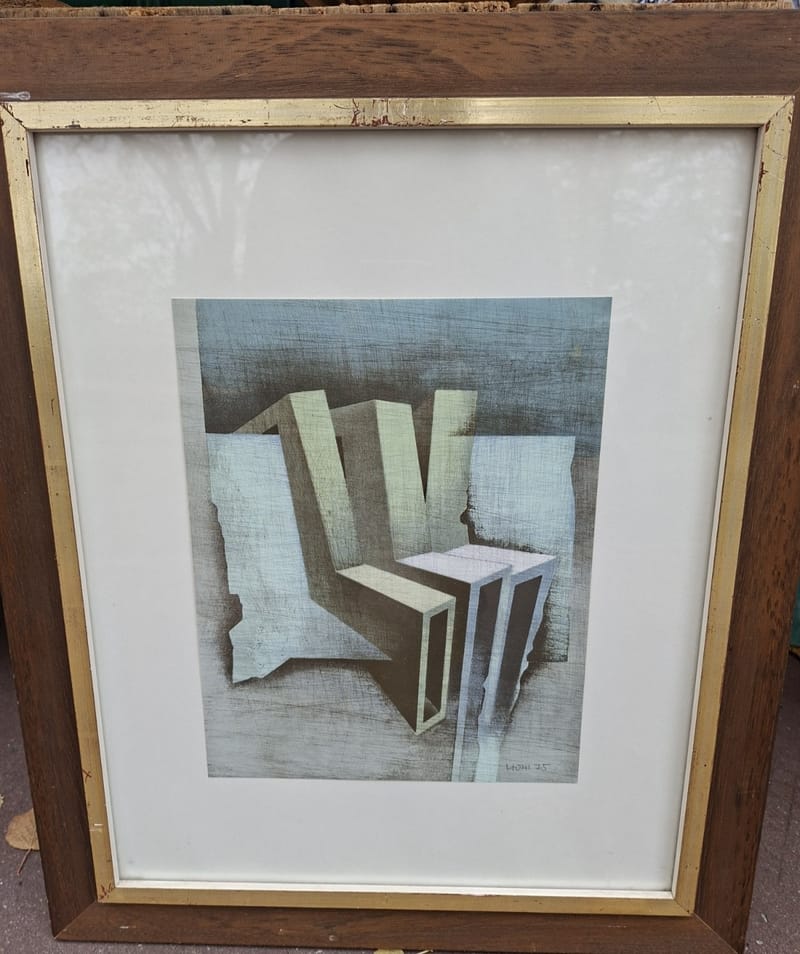Heinz Otto Muller Erbach Dessin Brutaliste Signé HOM 75