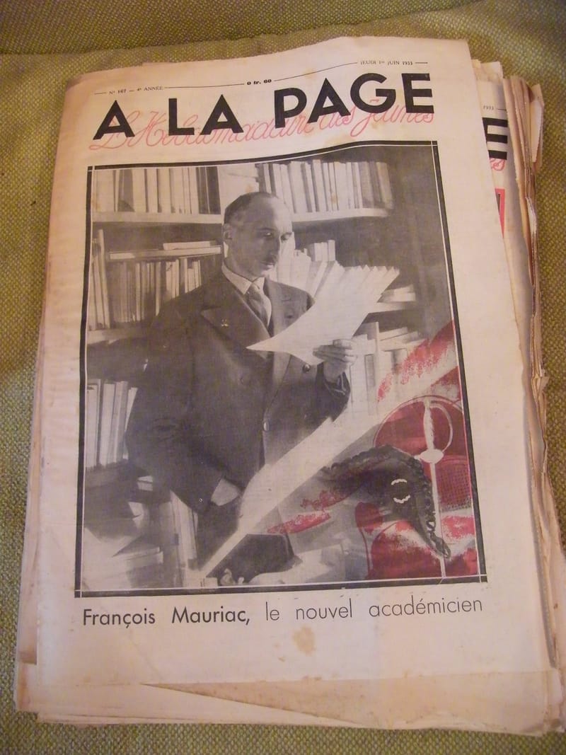 "A la page N°167 Juin 1933 François Mauriac Académicien"