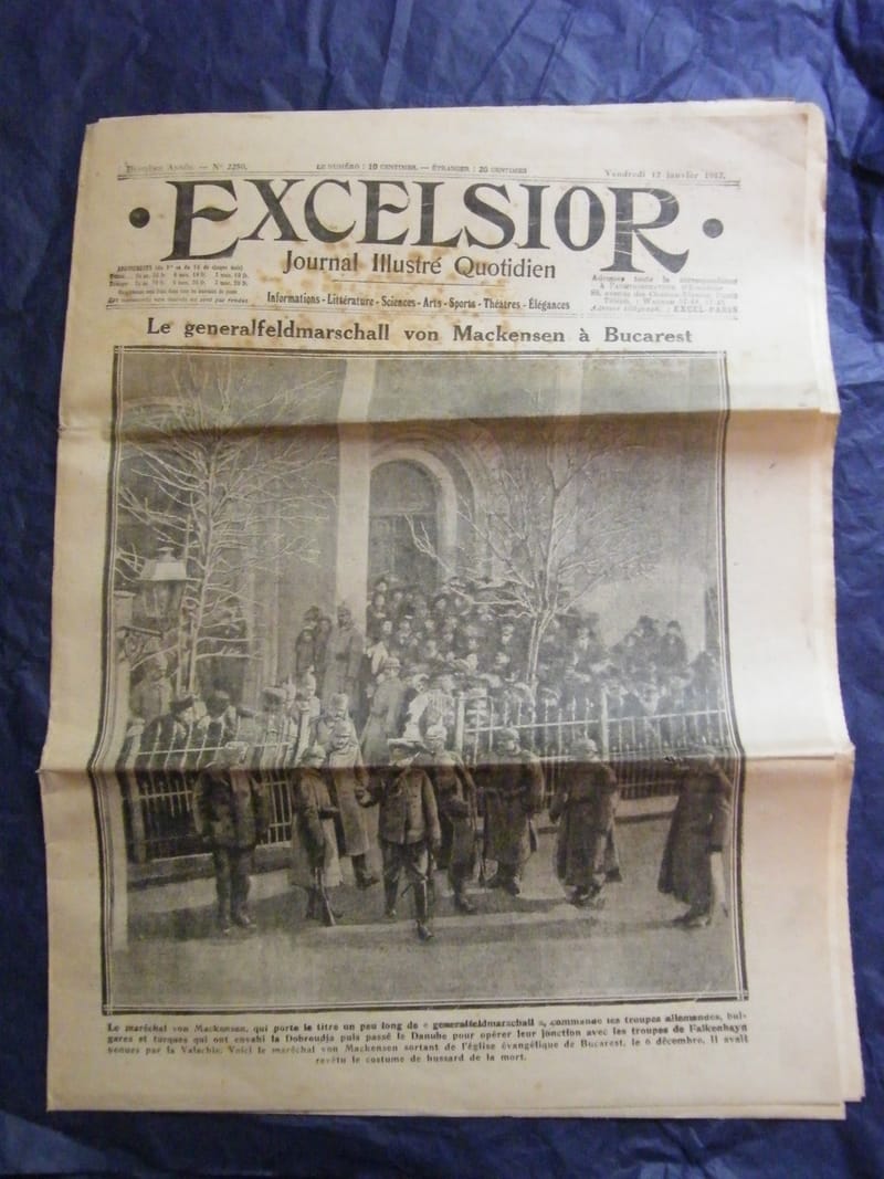 "Journal Excelsior 13 avril 1917 Von Mackensen à Bucarest Guerre 1914 1918"