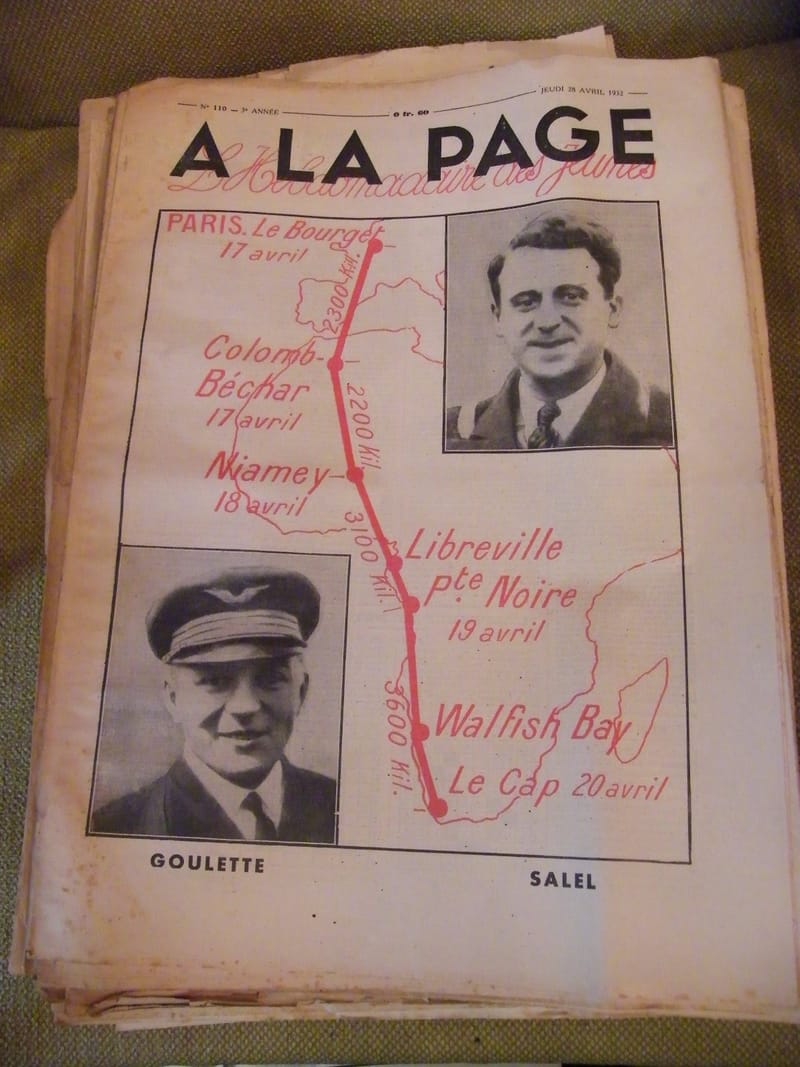 "A la page N°110 Avril 1932 Goulette Salel Avion Paris Le Cap"