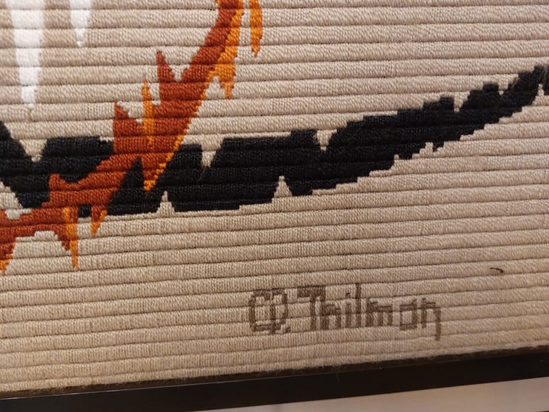 Claude Thilman Tapisserie Attraction années 70 Signée — vue 3