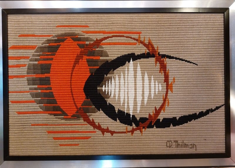 Claude Thilman Tapisserie Attraction années 70 Signée