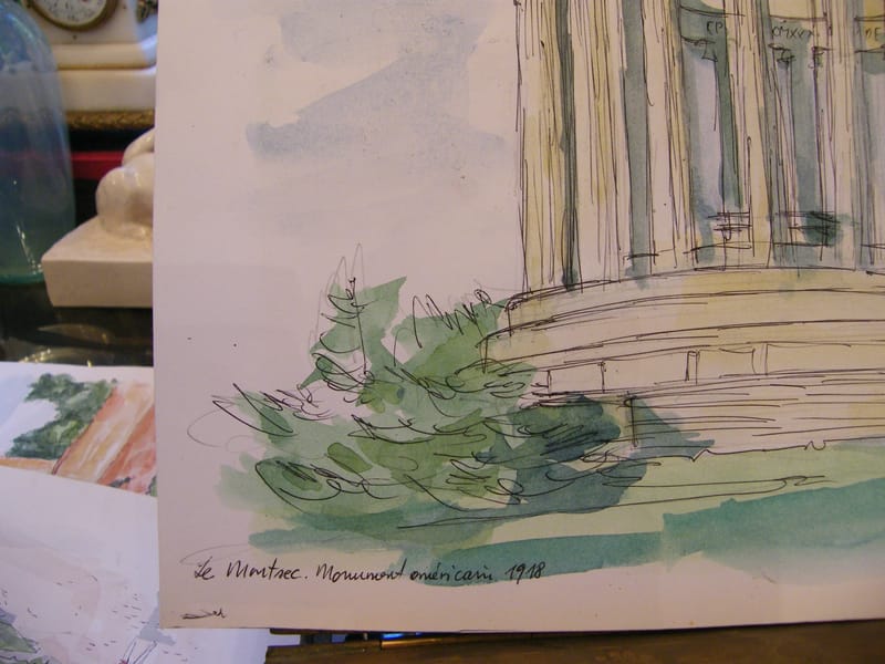 Le Montsec Monument Américain A Simon 1926-2014 2000 Artiste Lorrain Aquarelle — vue 2