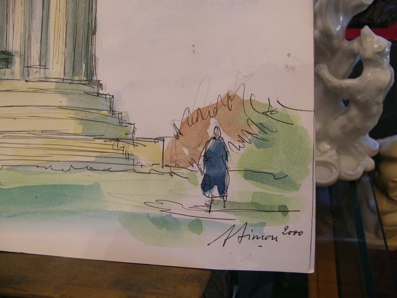 Le Montsec Monument Américain A Simon 1926-2014 2000 Artiste Lorrain Aquarelle — vue 3