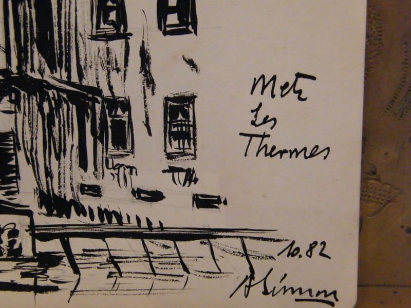 Metz les Termes André Simon 1926-2014 1982 Artiste Lorrain Encre — vue 2