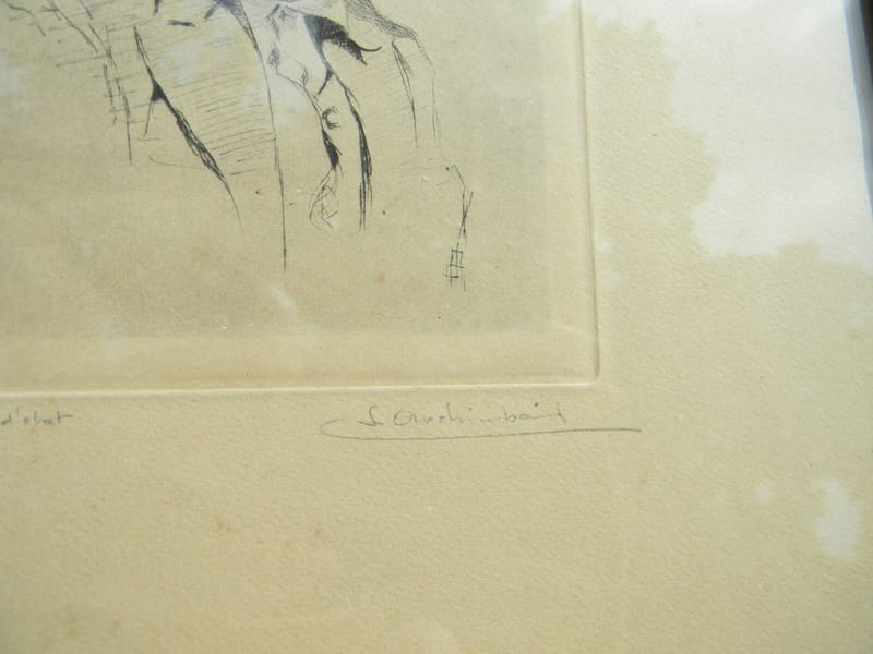 Jean Archimbaud 1901 1976 Paysan Auvergnat Epreuve d'état Eau Forte Originale — vue 4