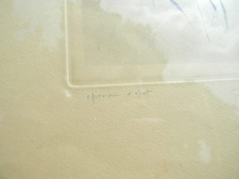 Jean Archimbaud 1901 1976 Paysan Auvergnat Epreuve d'état Eau Forte Originale — vue 3