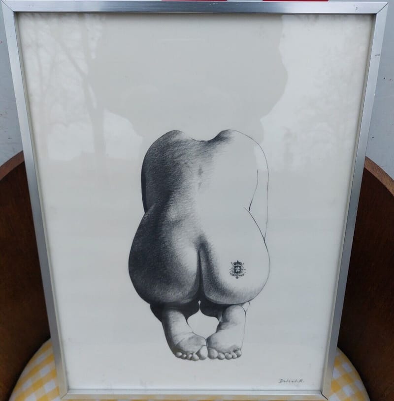 Roland Delcol Postmoderniste Femme Nue Dessin Erotique Tatouage
