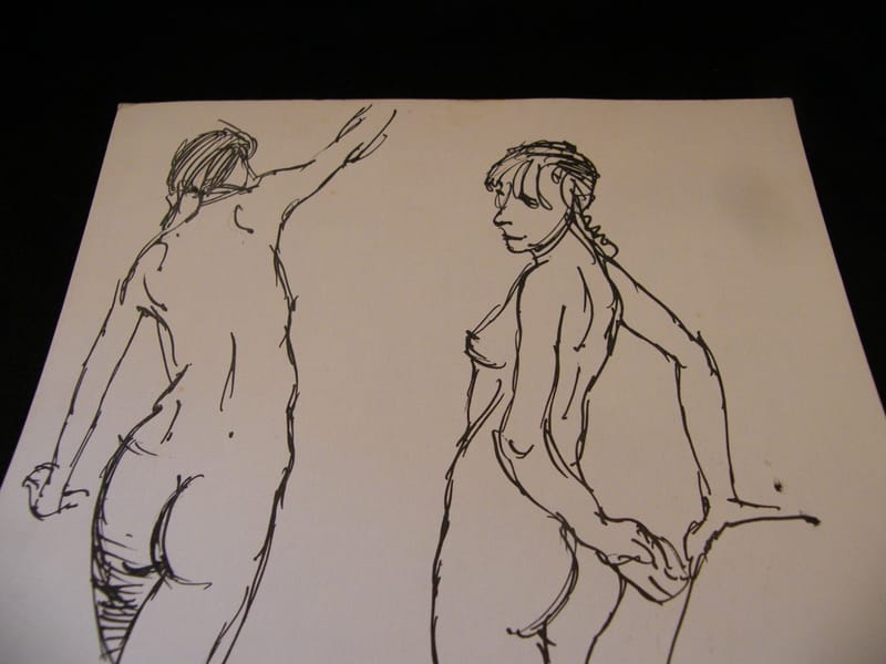 Femme Nue André Simon 1926-2014 Artiste Lorrain 1993 Encre de Chine — vue 2