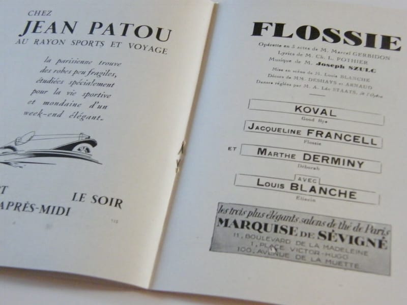 "Programme Théâtre des Bouffes Parisiens 1929 1930 Flossie" — vue 3