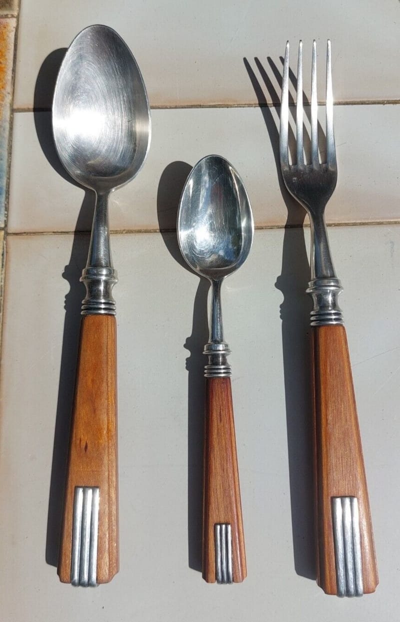 Couverts Argent Plaqué Bois Sté SADC Silver Silber