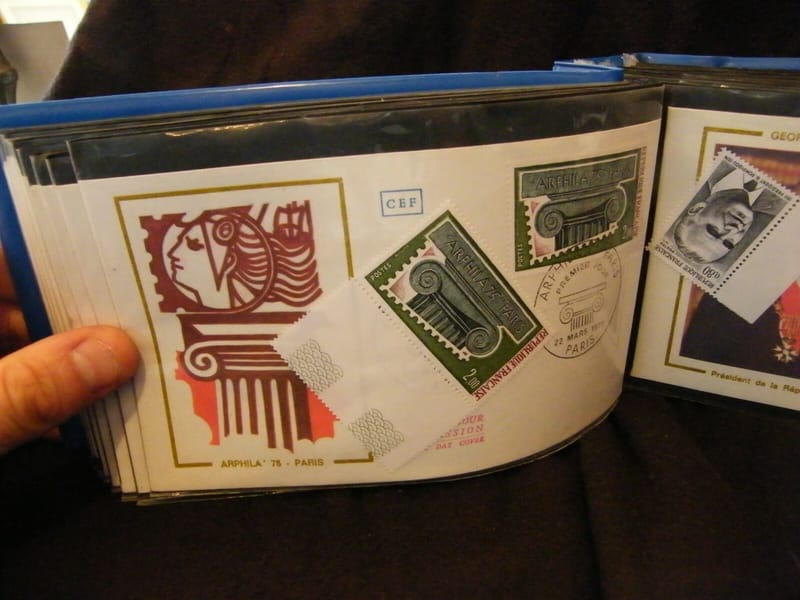 "Enveloppe 1er jour Arphila 75 Paris 1975 + 1 timbre non oblitéré"