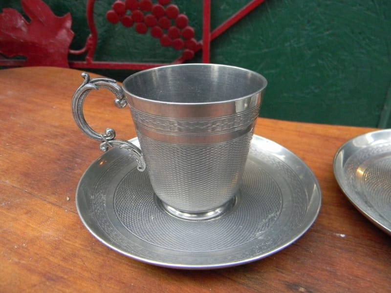 Tasses Argent Plaqué Métal Blanc Silver Silber — vue 2