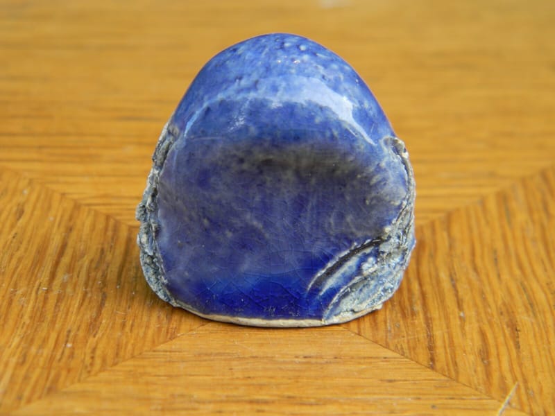 Hibou Chouette en Céramique Bleue 3 cm — vue 3