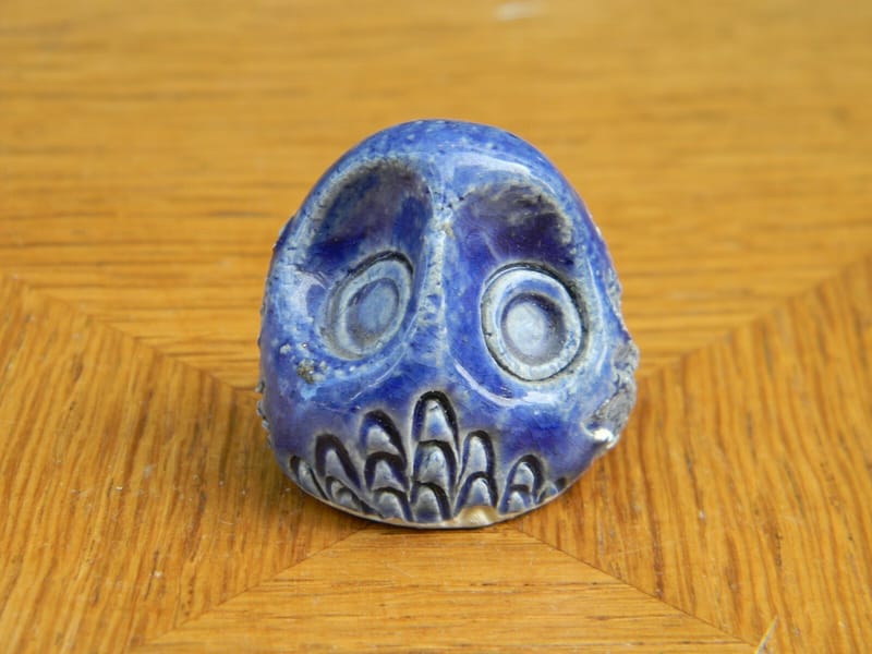 Hibou Chouette en Céramique Bleue 3 cm