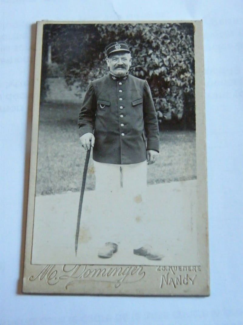 "Photographie CDV Papa Tony Antoine Ecker Garde Pépinière M Dominger Nancy"