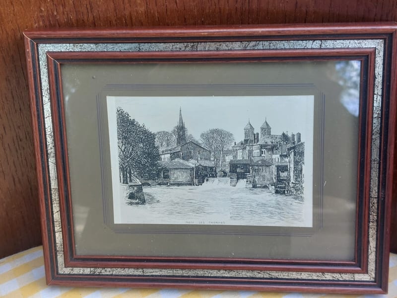 Metz Les Thermes Eau Forte Années 30