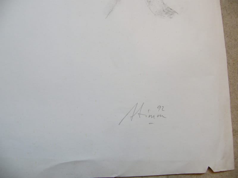 Nu assis André Simon 1926-2014 1992 Artiste Lorrain Fusain Etude — vue 2