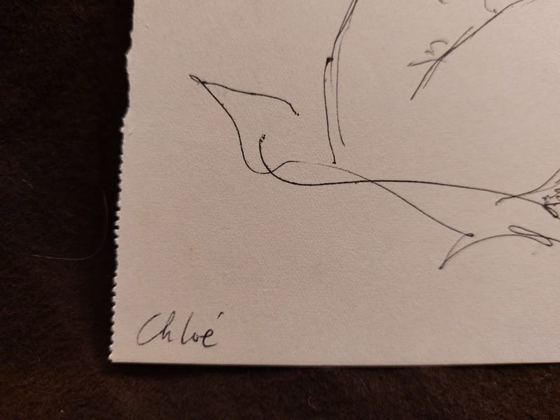 Encre André Simon 2002 Artiste Lorrain Metz AS Nu Assis Chloé — vue 4