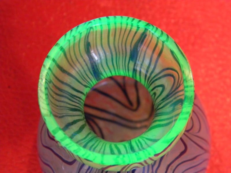 Ouraline Fritz Heckert Vase Verre  Circa 1902 uranglass Art Nouveau — vue 7