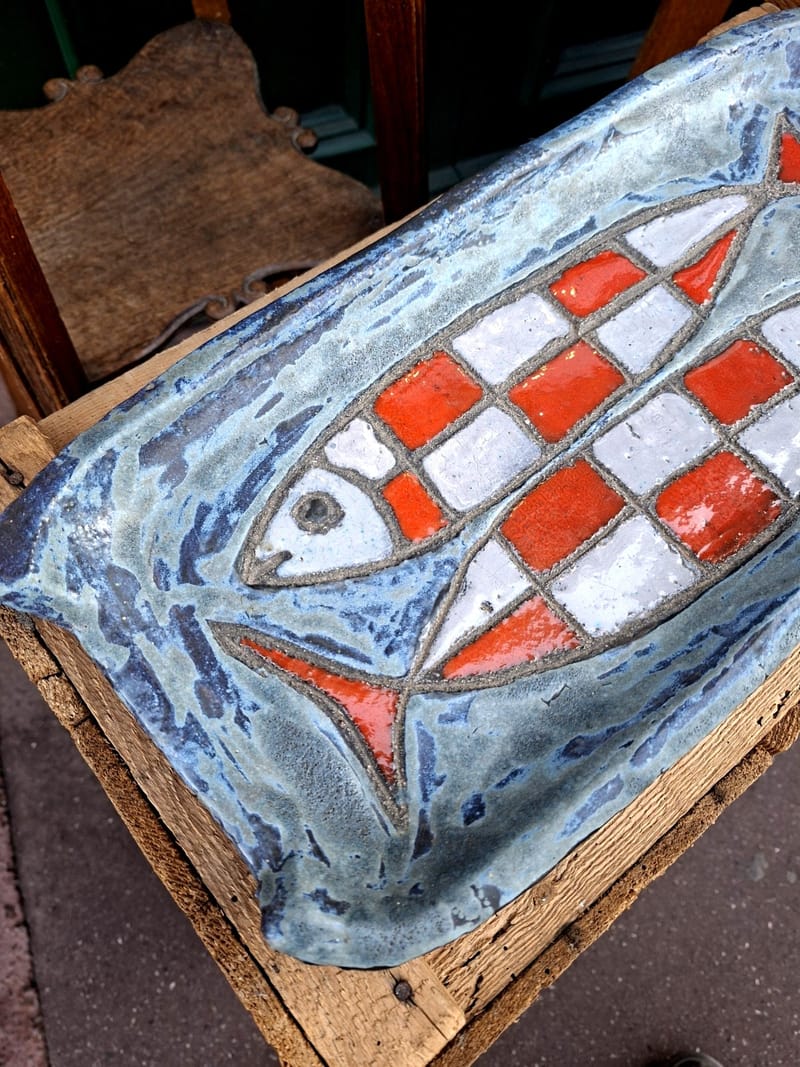Agostini Saluzzo Plat Céramique Poissons années 60 — vue 2