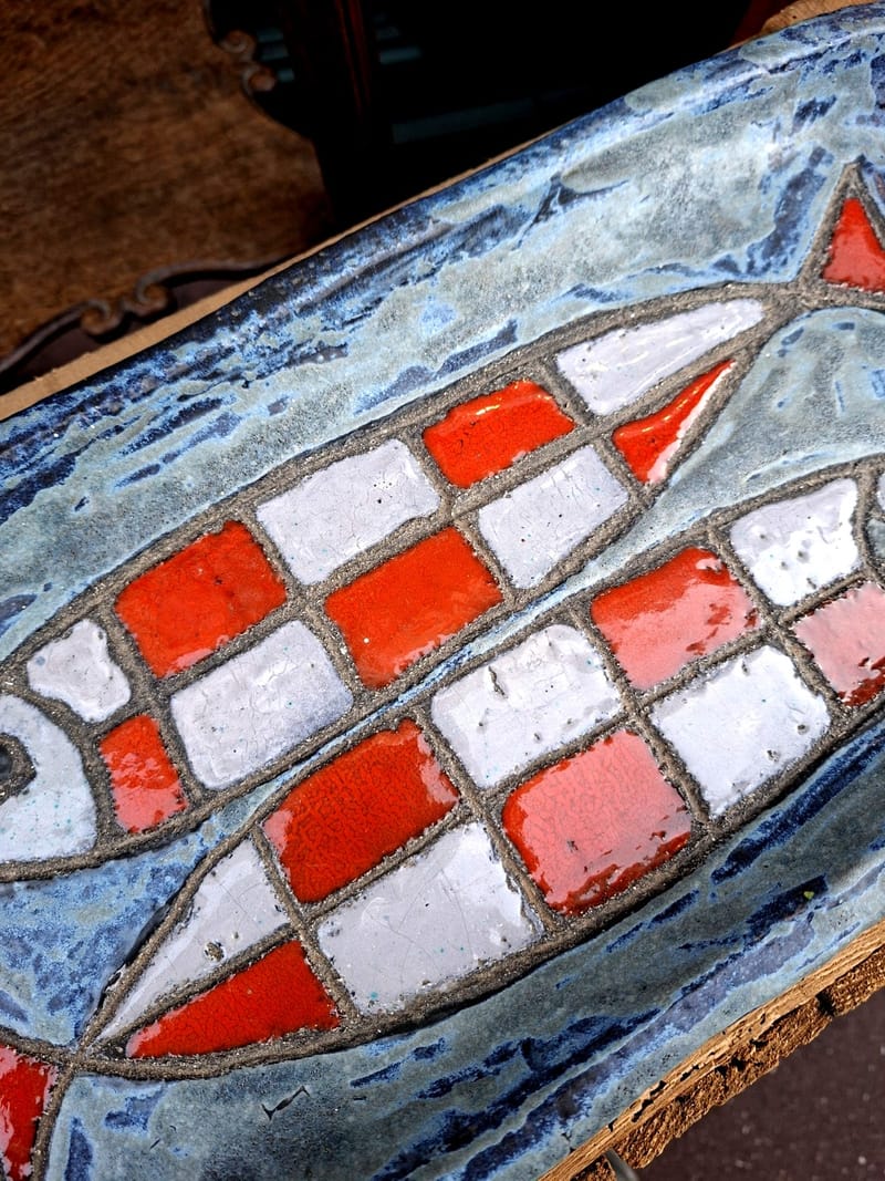 Agostini Saluzzo Plat Céramique Poissons années 60 — vue 4