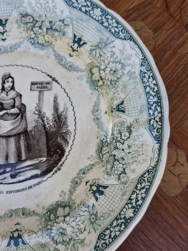 Assiette Vignette Vieillard Bordeaux Johnston Paysanne Environs Paris — vue 3