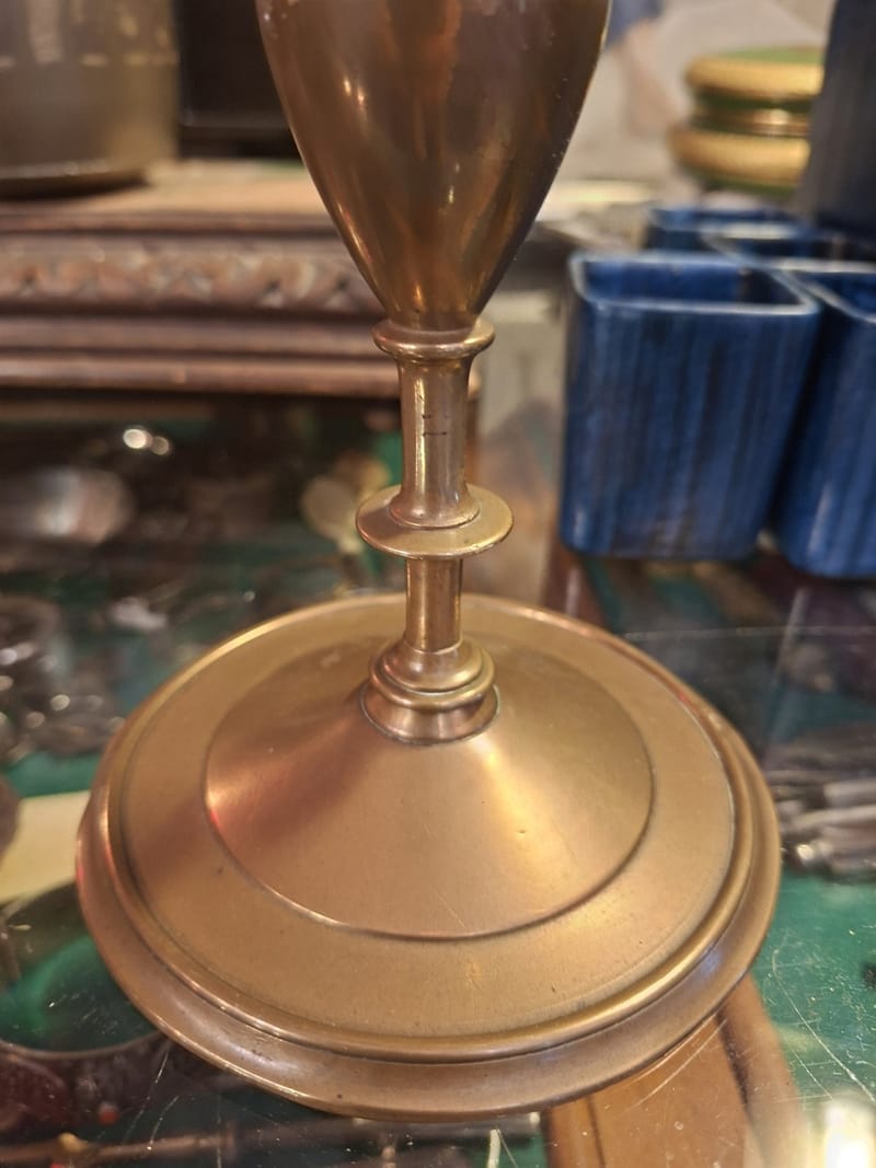 Bougeoir Disques Bronze Ancien — vue 2