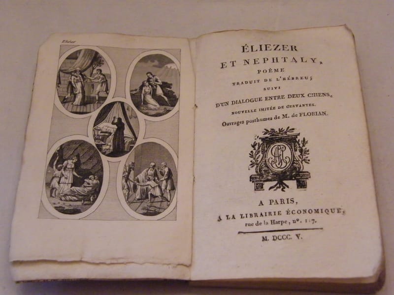 "Eliezer et Nephtaly Poème traduit de l'Hébreu JP Florian 1805"