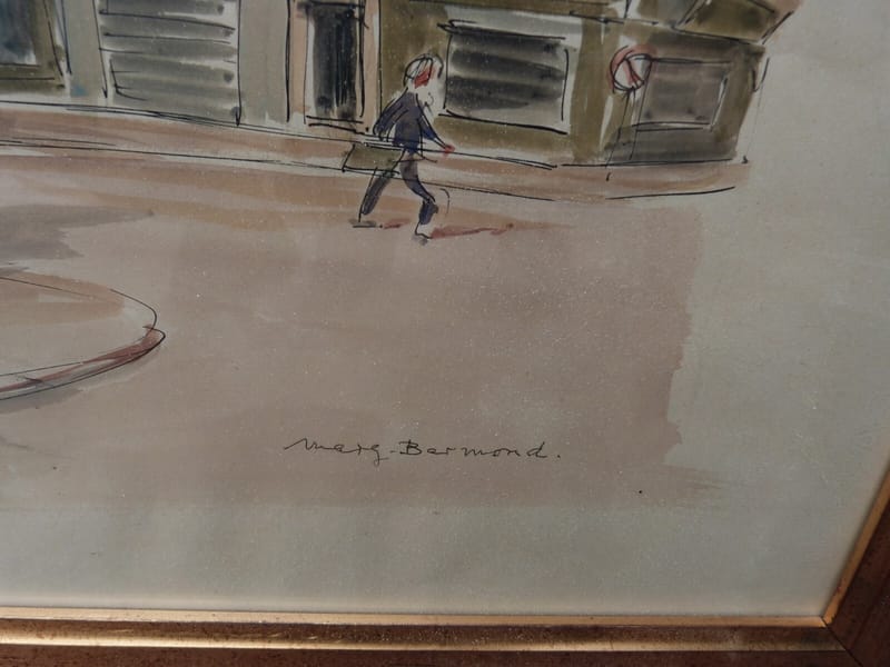 Marguerite Bermond Aquarelle Paris Place des Victoires 1911 1991 dite Marg — vue 4