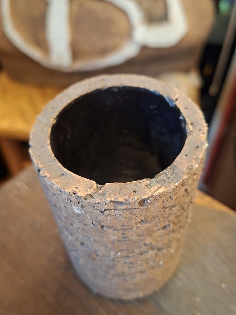 Céramique Chamotte Vase Rouleau Grès Brutaliste — vue 2
