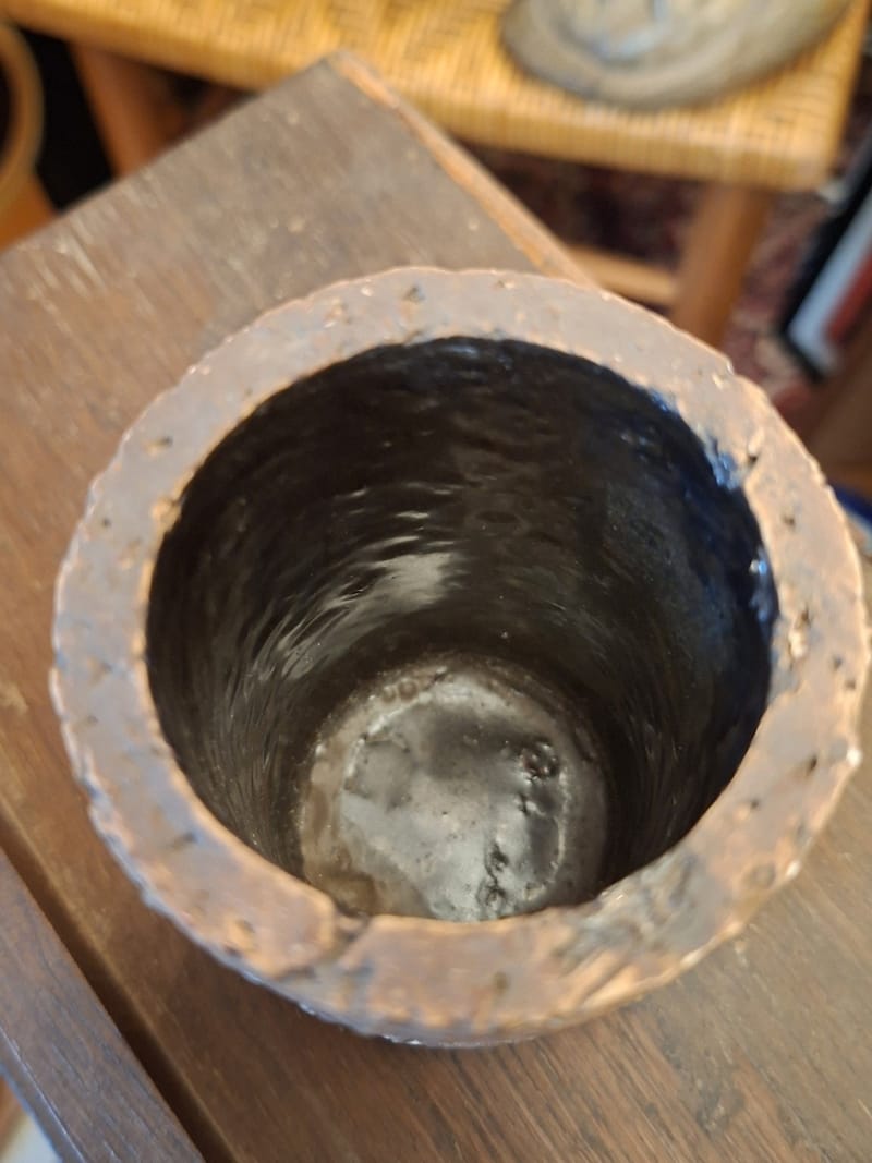 Céramique Chamotte Vase Rouleau Grès Brutaliste — vue 5