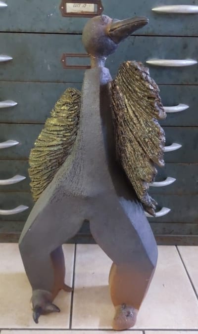 Statue Céramique Zoomorphe Oiseau 70 cm