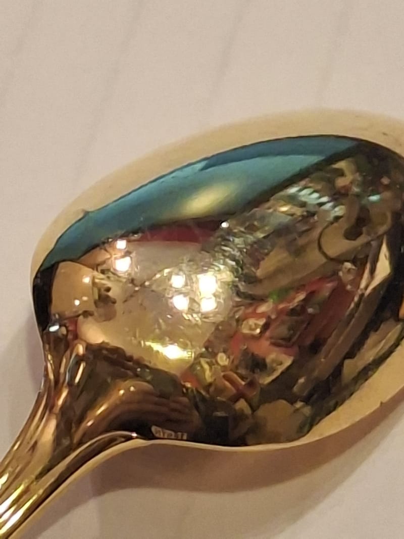 Christofle Pompadour Cuillère Moka Argent Doré Silver Silber Alfénide — vue 5