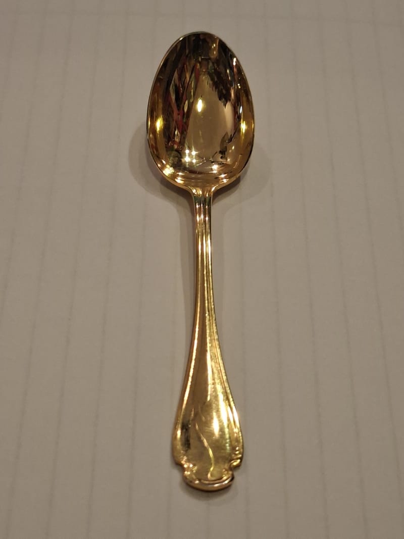Christofle Pompadour Cuillère Moka Argent Doré Silver Silber Alfénide