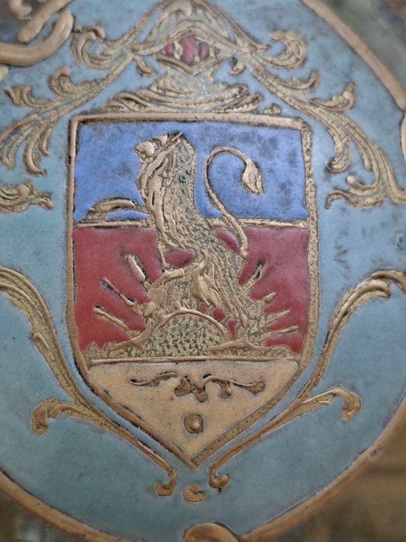 Carafe Verre Blason émaillé Lion debout ancienne — vue 8