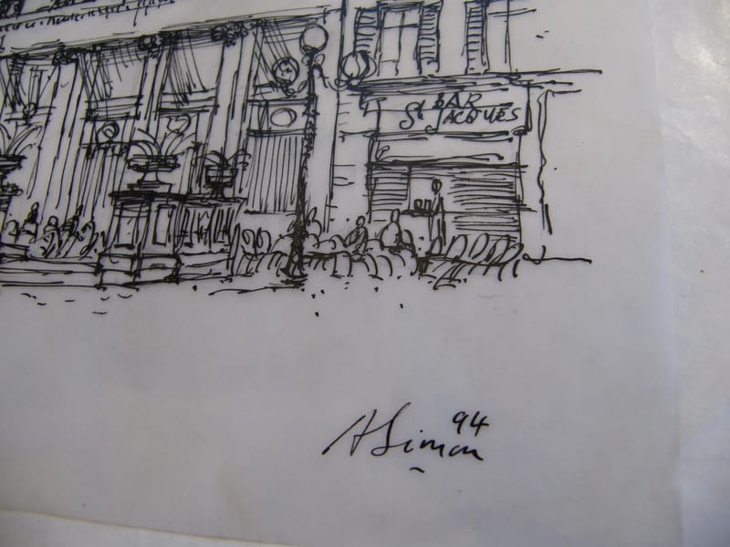 Place St Jacques Metz André Simon 1926-2014 Encre de Chine sur calque — vue 3