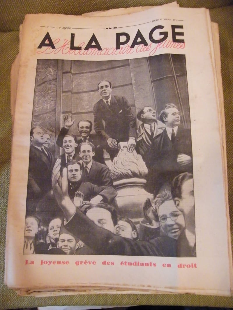 "A la page N°104 Mars 1932 Grève des étudiants en droit"