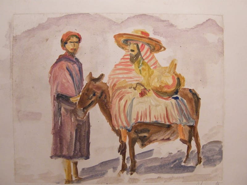 "Eau Forte Aquarellée Maroc André Simon 1926-2014 Artiste Lorrain 1986" — vue 2