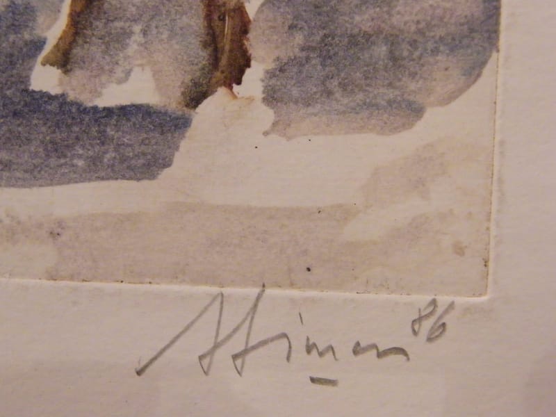 "Eau Forte Aquarellée Maroc André Simon 1926-2014 Artiste Lorrain 1986" — vue 3